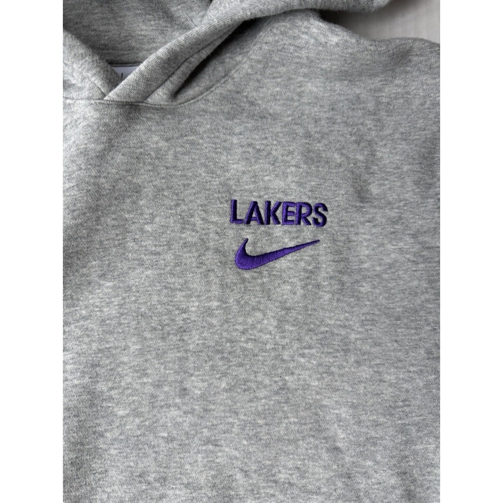Nike NBA Los Angeles Lakers Hoodie Grey Men's Xs Embroidered - Picture 2 of 5